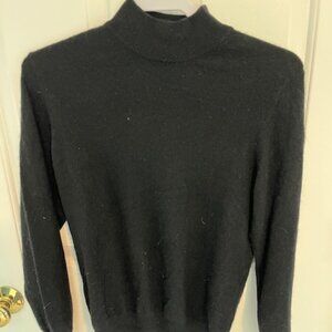 Black 2-ply Cashmere Mock Turtleneck